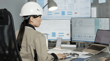 Working Female in Construction Hard Hat